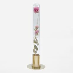 HERBARIUM BRASS GLASS DOME & FLOWER VASE SOLID -Office Supply Store herbarium brass glass dome flower vase solid 148