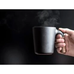 Mugr Charc (ceramic, Walnut Wood) -Office Supply Store mugr charc ceramic walnut wood coffee accessories 612