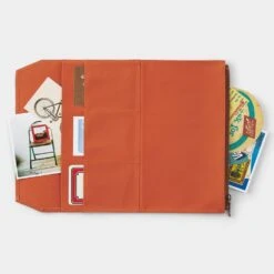 TRAVELER'S Notebook Cotton Zipper Case Orange -Office Supply Store travelers notebook cotton zipper case orange pocket 505