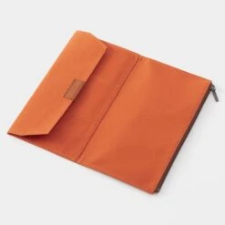 TRAVELER'S Notebook Cotton Zipper Case Orange -Office Supply Store travelers notebook cotton zipper case orange pocket 539