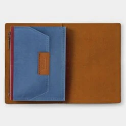 TRAVELER'S Notebook Passport Size Cotton Zipper Case Blue -Office Supply Store travelers notebook passport size cotton zipper case blue pocket 123