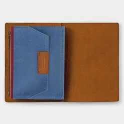 TRAVELER'S Notebook Passport Size Cotton Zipper Case Blue -Office Supply Store travelers notebook passport size cotton zipper case blue pocket 365