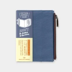 TRAVELER'S Notebook Passport Size Cotton Zipper Case Blue -Office Supply Store travelers notebook passport size cotton zipper case blue pocket 605